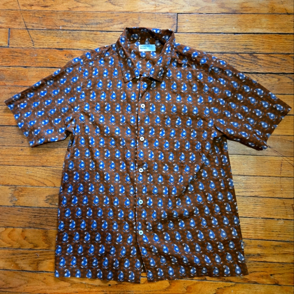 Universal Works S Brown Paisley Road Shirt